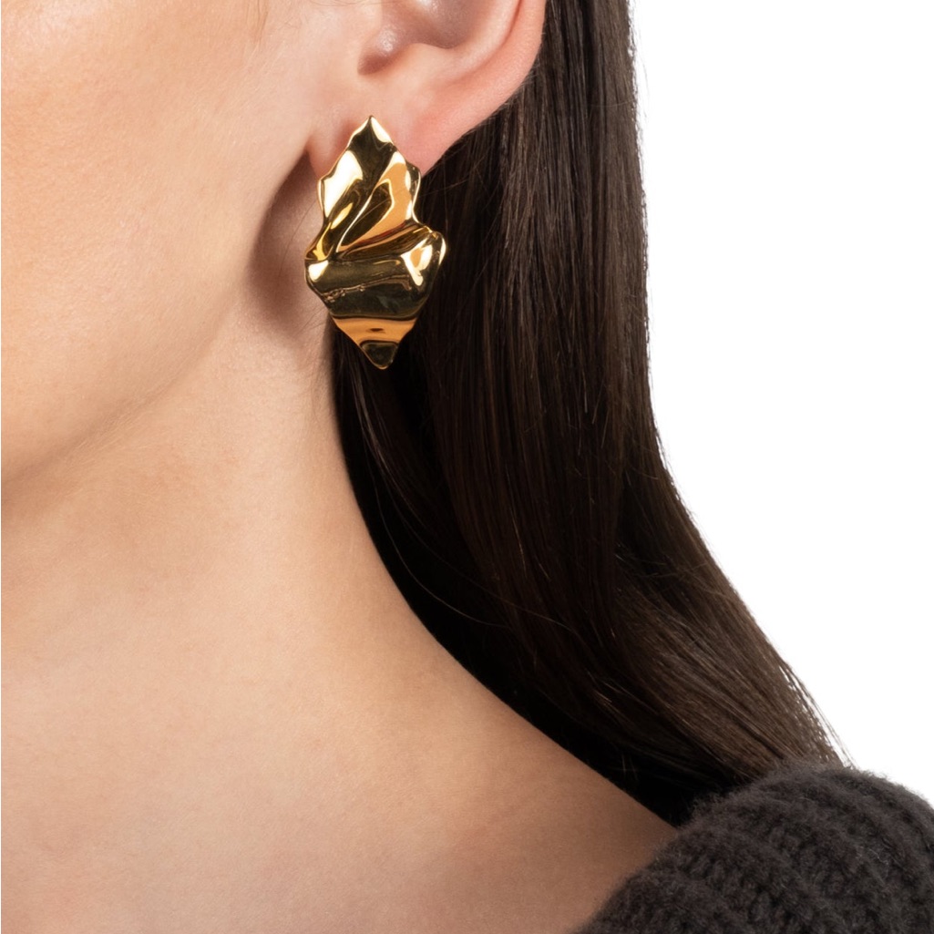Alexis Bittar Crumpled Small Post Earring- Gold